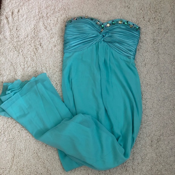 Ever Pretty Light Blue Strapless Prom Dress Size 4 - Picture 7 of 11